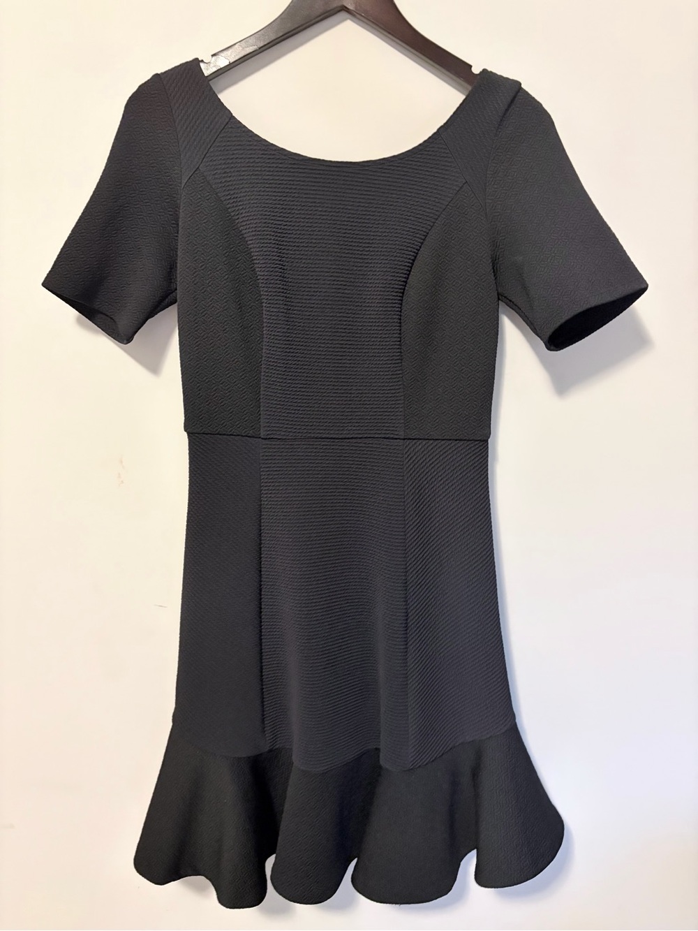 HD in Paris Black Short-Sleeve Fit-and-Flare Mini Dress
